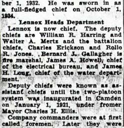 A History of Fire Fighting in Camden, Part 5 — Camden Courier-Post, October 12, 1936