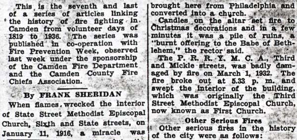 A History of Fire Fighting in Camden, Part 2 — Camden Courier-Post, October 14, 1936