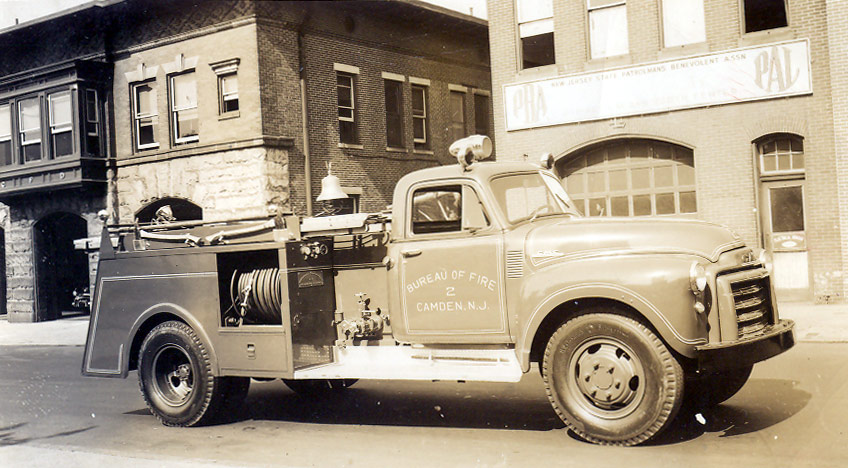 Engine Company 2, 1951 GMC Combination, at Camden Fire Department Headquarters, 5th and Arch Streets, June 15, 1952