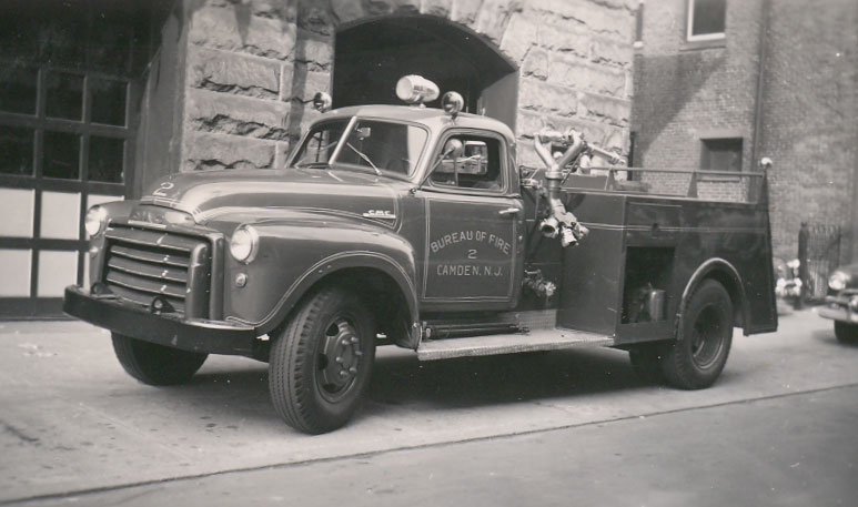 Engine Company 2, 1951 GMC Combination, at Camden Fire Department Headquarters, 5th and Arch Streets, June 15, 1952