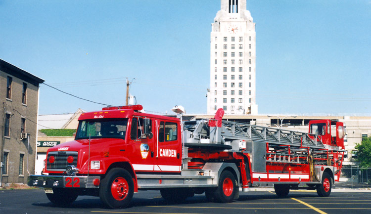 Reserve Ladder Co. #22, 1994 Freightliner FL-80 with 1976 Maxim 85-foot Tiller Ladder