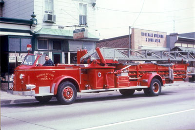 1957 American LaFrance 75-foot Aerial Ladder, Ladder Company 3, 3500 block of Federal Street — April 29, 1968