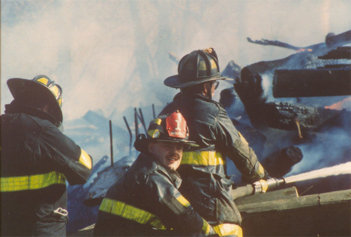 Rescue Company 1, February 1993, Point Street and Erie Street, North Camden — Warren Everett, Joel Bain, Captain Dennis Hillman