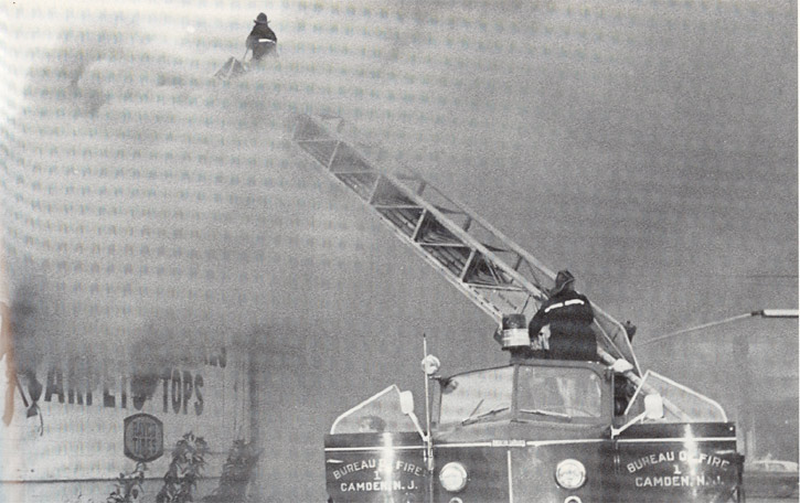Ladder Company 1 in action, photograph by Bob Bartosz