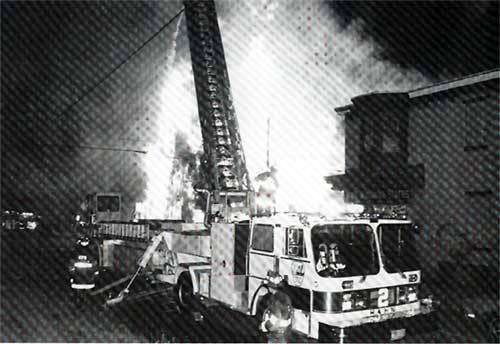 Ladder Company 2 in action, about 1993