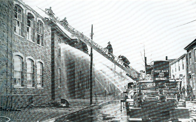 Ladder Company 2 in action — from the 125th anniversary book
