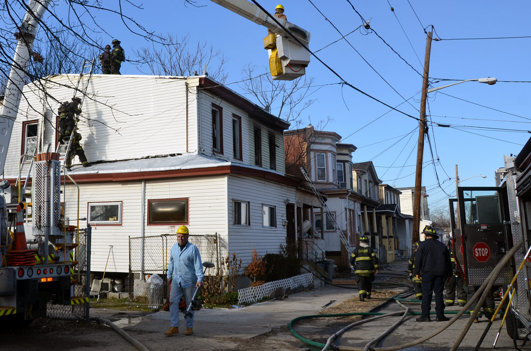 Fire at 119 and 121 North 26th Street, January 9, 2012