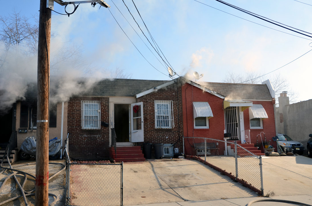 638 and 636 Beideman Avenue damaged by fire, February 3, 2012
