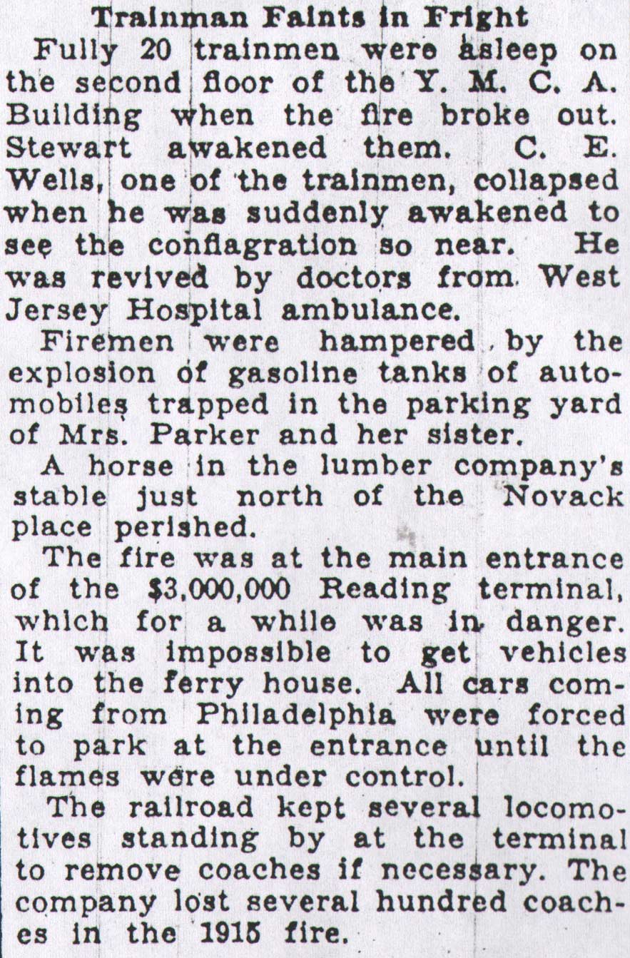 Camden Courier-Post, July 11, 1933 — Trainman Faints in Fright