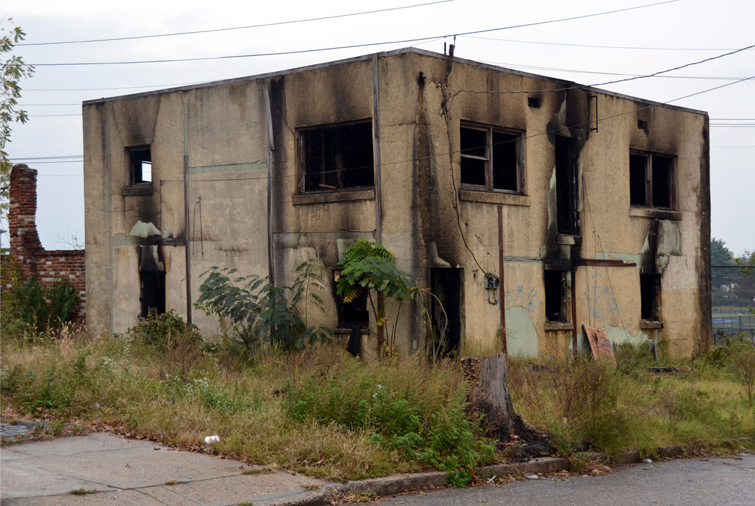2937 Thompson Street after fire, October 27, 2011