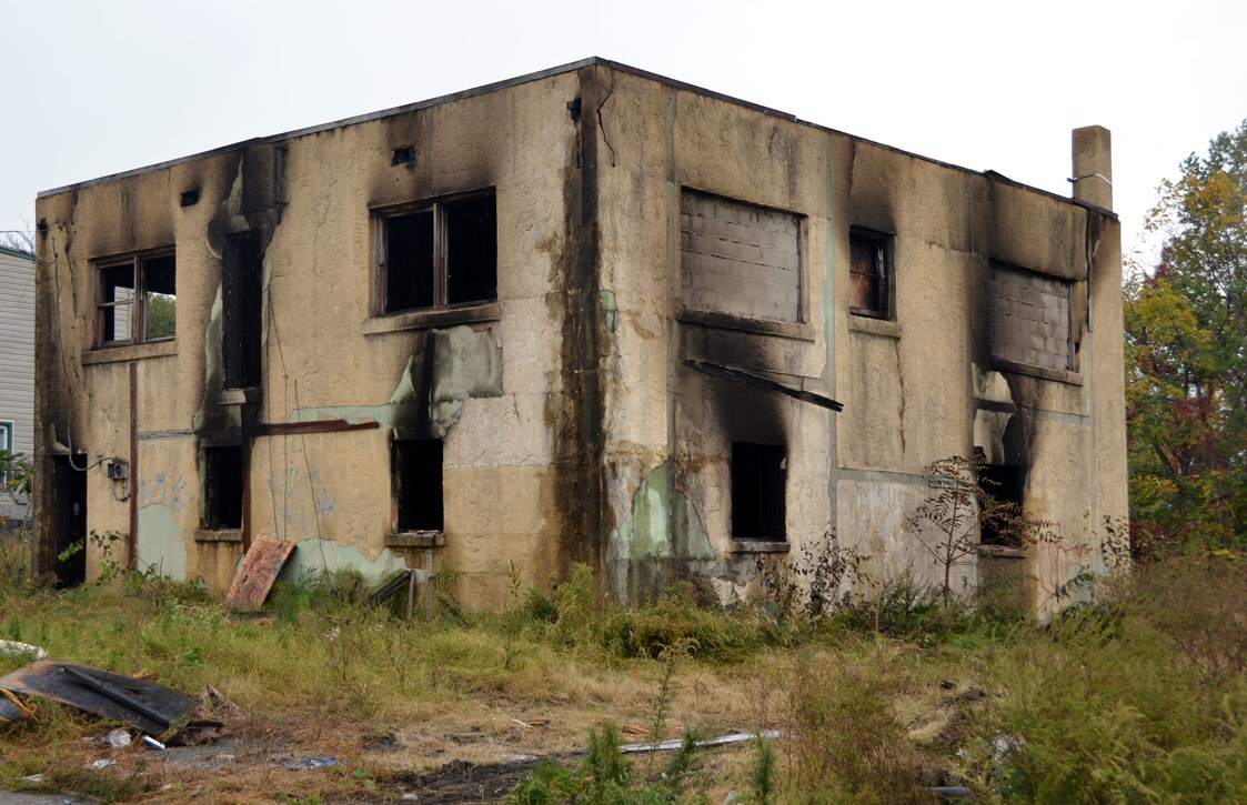 2937 Thompson Street after fire, October 27, 2011