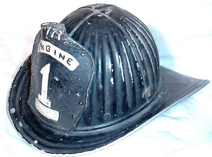 Engine 1 helmet belonging to firefighter John Meksa