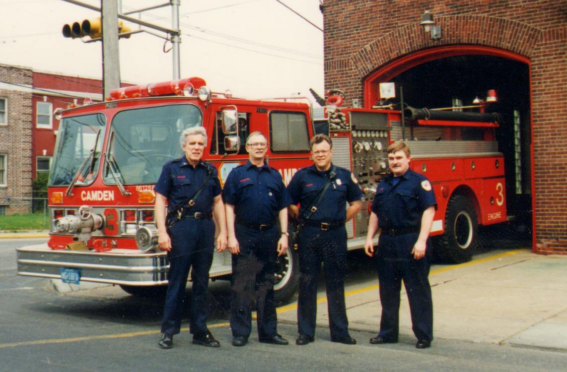 Engine Company 3, 1994. From left: Captain Joseph A. Broccoli, Firefighters Albert R. Frampton, Mark J. Kogut, and Ralph R. Jones.