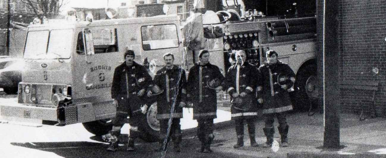 Engine Company 6 circa 1984 — Jerry Garten Jr., Captain Stanley Wysocki, Robert Basile, Charles Panelli, Gus Barbetta