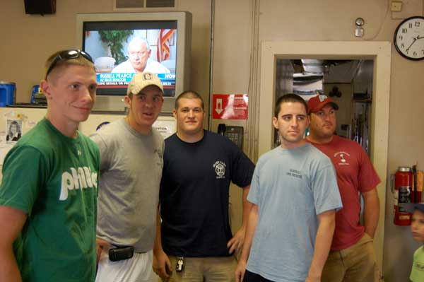 Visiting firefighters, Squad Company 7 100th anniversary, July 1, 2010