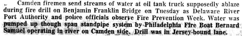 Fire prevention clipping caption, 1963