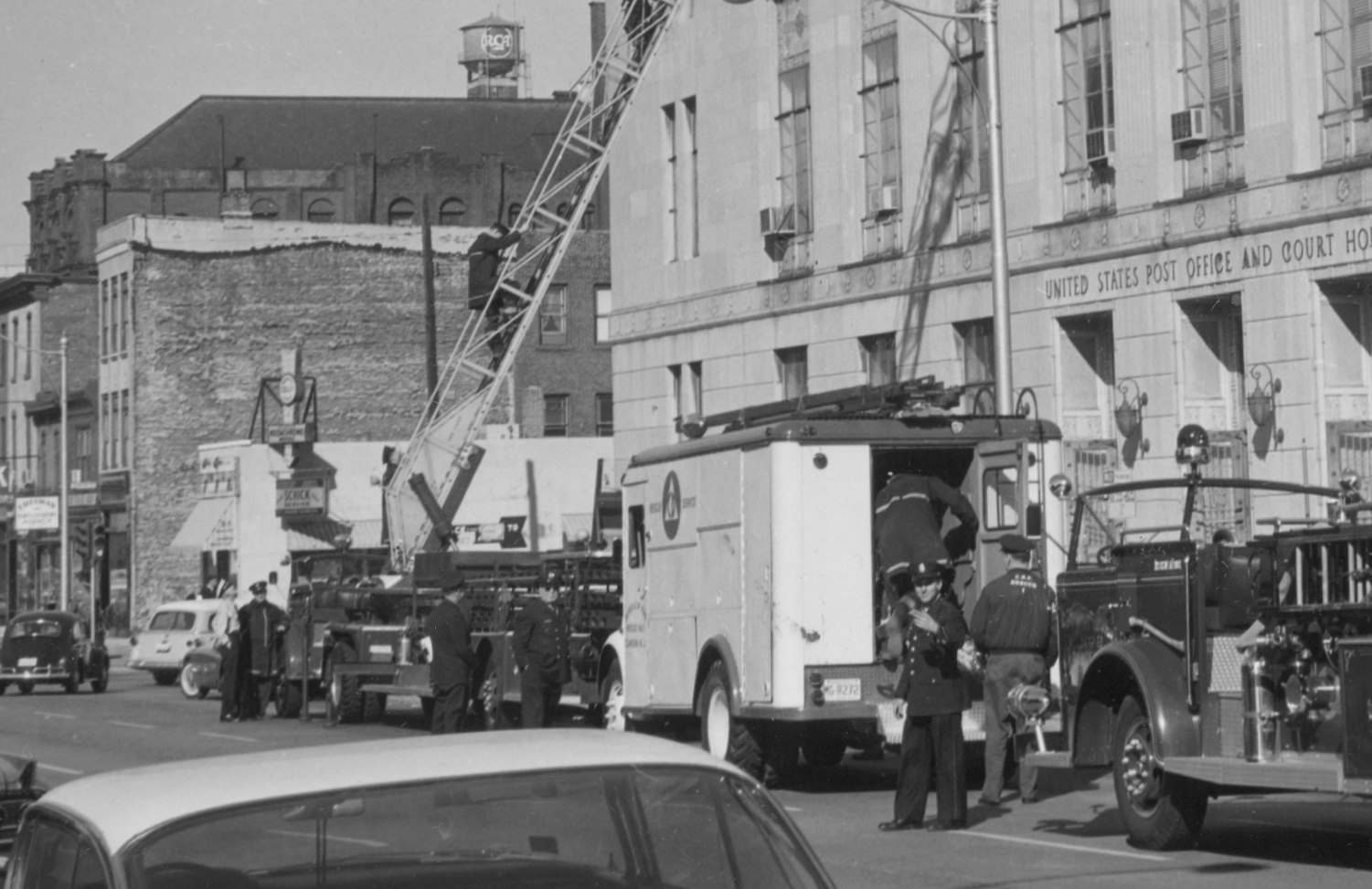 Fire Prevention Week lobby display, U.S. Post Office, 1963