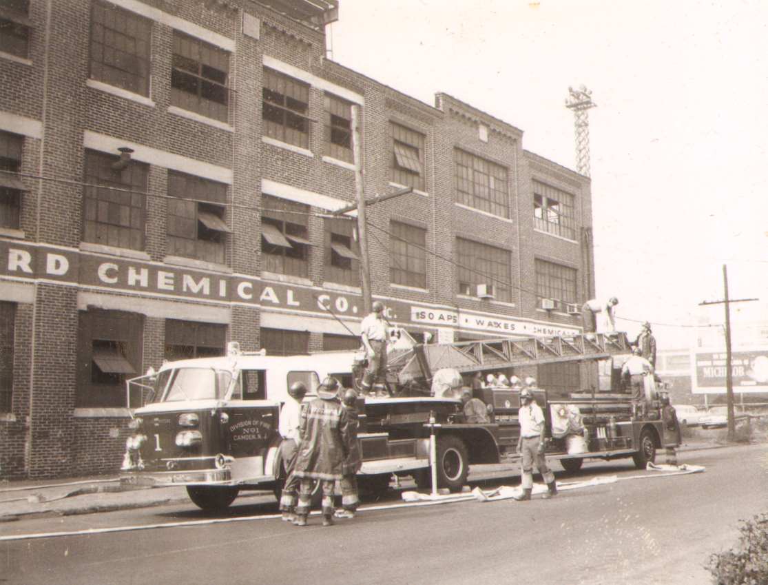 Ladder Company 1 evolutions at Concord Chemical Company, 1698 Federal Street, during Fire Prevention Week, 1968 — photo 3