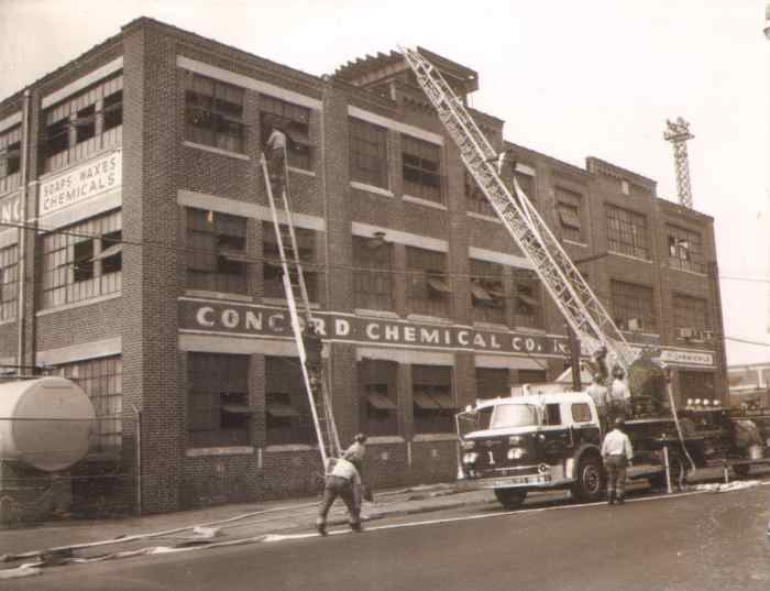 Ladder Company 1 evolutions at Concord Chemical Company, 1698 Federal Street, during Fire Prevention Week, 1968 — photo 4