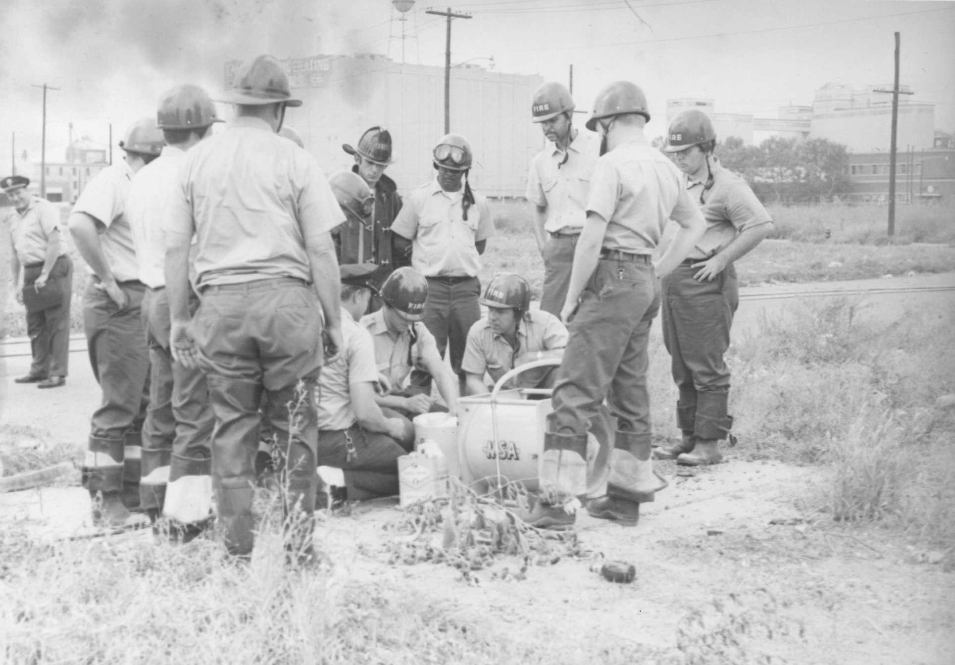 Foam generator demonstration, 1968, photo 1