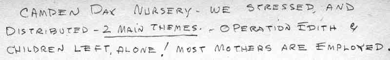 Camden Day Nursery fire drill caption text, 1965