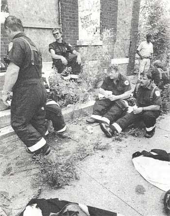 Fire fighters during record summer heat