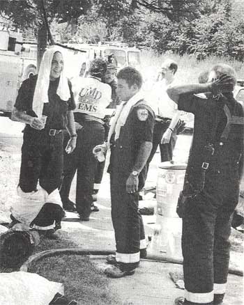 Fire fighters during record summer heat