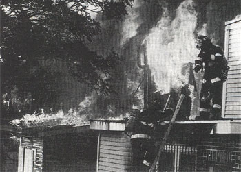 Heavy fire from 2nd floor rear of row home, 200 block of South 24th Street, May 25, 1996