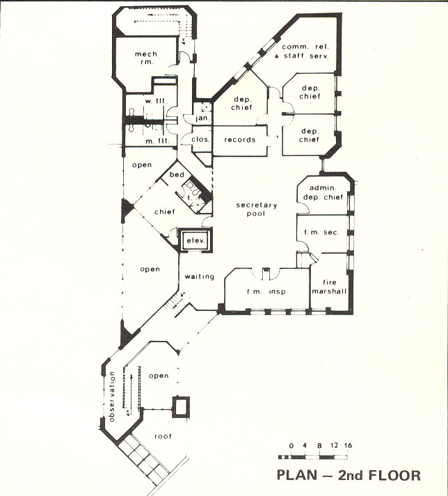 Building plan for new Camden Fire Administration Building, 1977