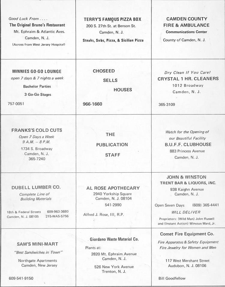 Camden Fire Department — Fire Watch Magazine, Spring 1977, page 20