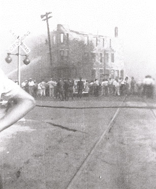 The Hollingshead fire as seen from North 9th Street and Cooper Street, Camden, NJ