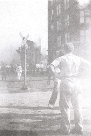 The Hollingshead fire as seen from North 9th Street and Cooper Street, Camden, NJ