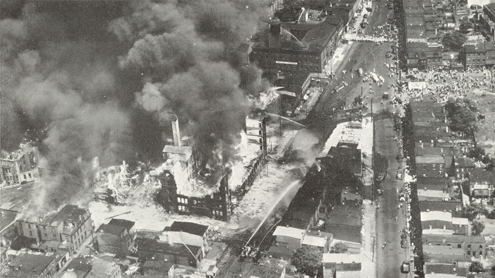 Looking East over the Fire