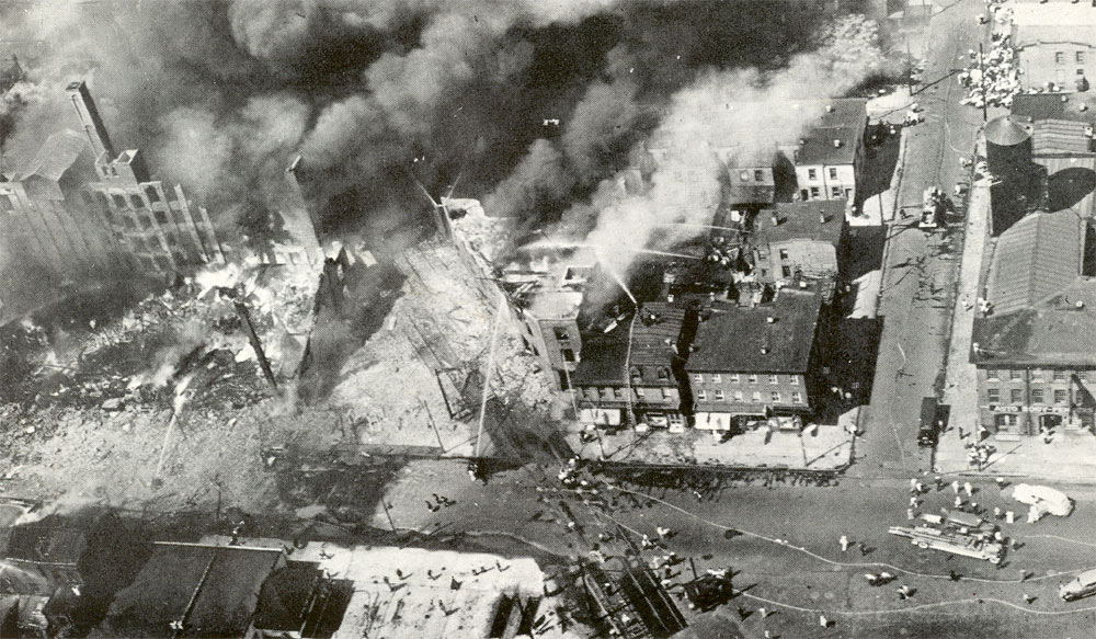 Looking East over the Fire