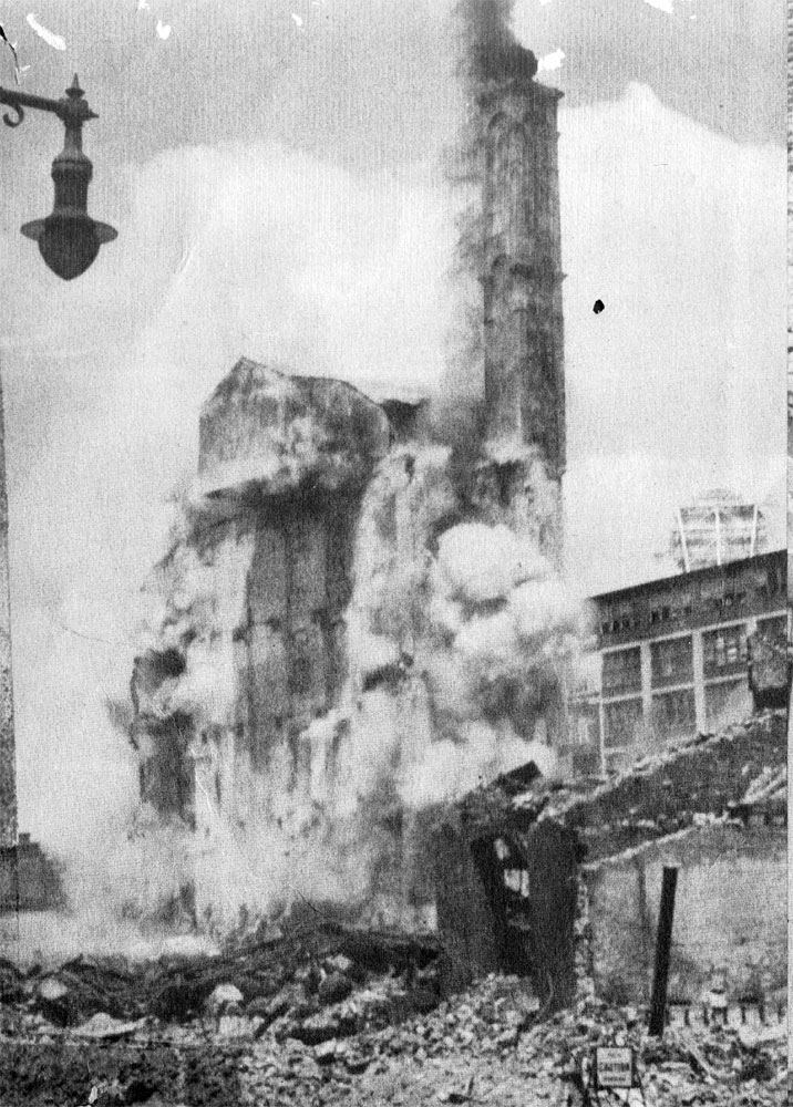 Demolition of the remaining structure of the Hollingshead plant, Camden, NJ, July 1940