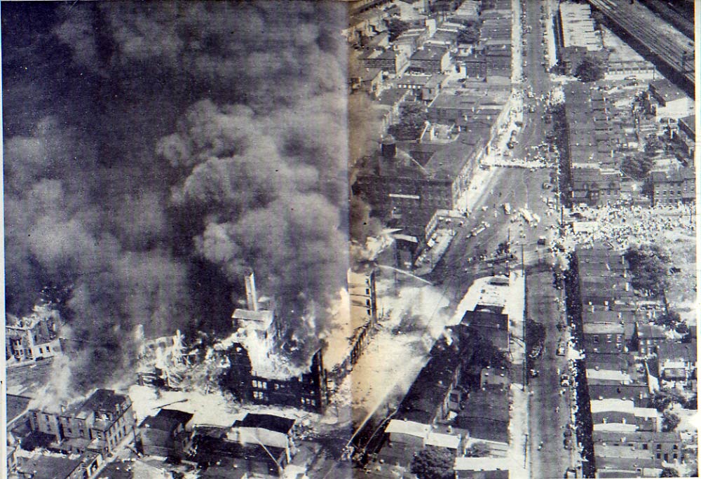 The Hollingshead fire — after walls collapsed on Market Street, as seen from Camden City Hall