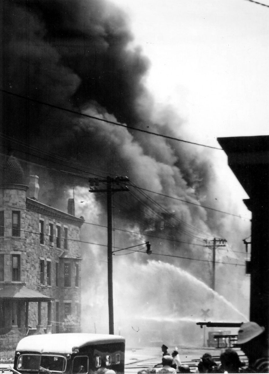 The fire department could not save this home — Hollingshead fire, Camden, NJ, July 30, 1940