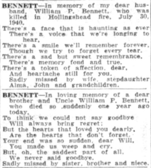 Camden Courier-Post, July 31, 1941 — Hollingshead fire memorials