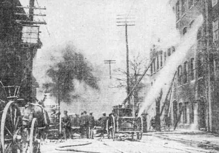 Philadelphia Inquirer, April 25, 1904 — Front Street, Showing Side of Burning Building
