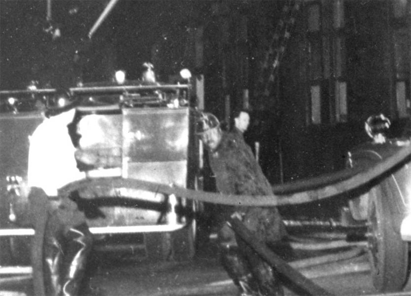 Engine Company 1 at Camden Catholic High School, Broadway and Federal Street, April 17, 1960