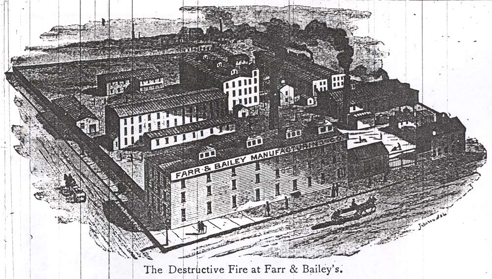 Illustration of the Farr & Bailey Manufacturing Company complex, Camden Post-Telegram, February 17, 1896