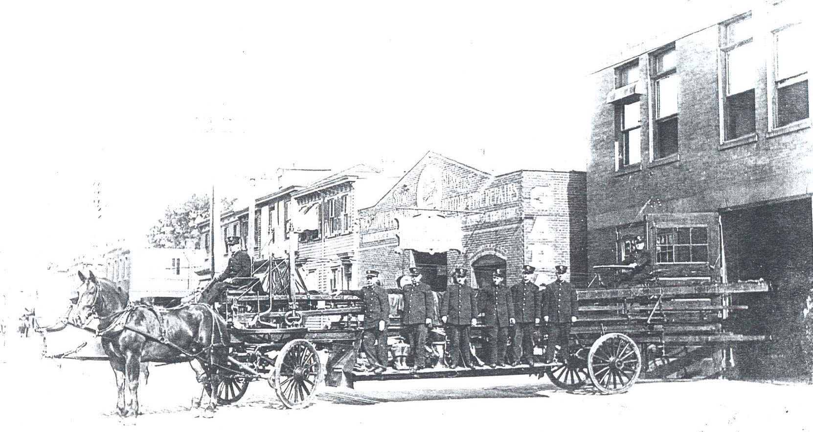 Ladder Company 2 on Kaighn Avenue about 1914, 65 foot Aerial Balock