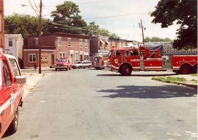 Looking south along Louis Street from Chestnut Street — August 26, 2001