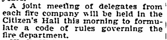 Philadelphia Inquirer, January 27, 1895 — Citizens Fire Company No. 1