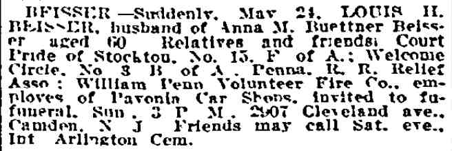Philadelphia Inquirer, March 27, 1917 — William Penn Hook & Ladder Company No. 1