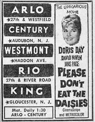 Arlo Theatre advertisement, June 10, 1960