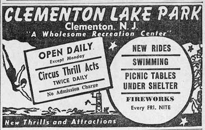 Clementon Lake Park advertisement, June 10, 1960