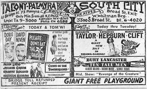 Drive-in theatre advertisement, June 10, 1960