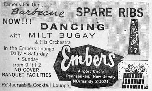 Embers featuring Milt Bugay advertisement, June 10, 1960