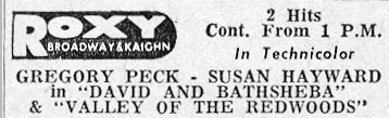 Roxy Theatre, Camden advertisement, June 10, 1960